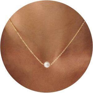 ⚡Pearl Necklace for Women 14K Gold plated White Gold plated Dainty elegance